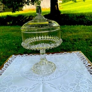 VTG glass bowl with lid! Excellent condition!